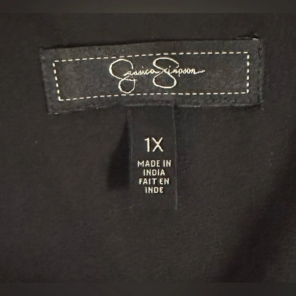 Jessica Simpson Black and Floral Print Dress Cap Sleeve Size 1X - Picture 7 of 8